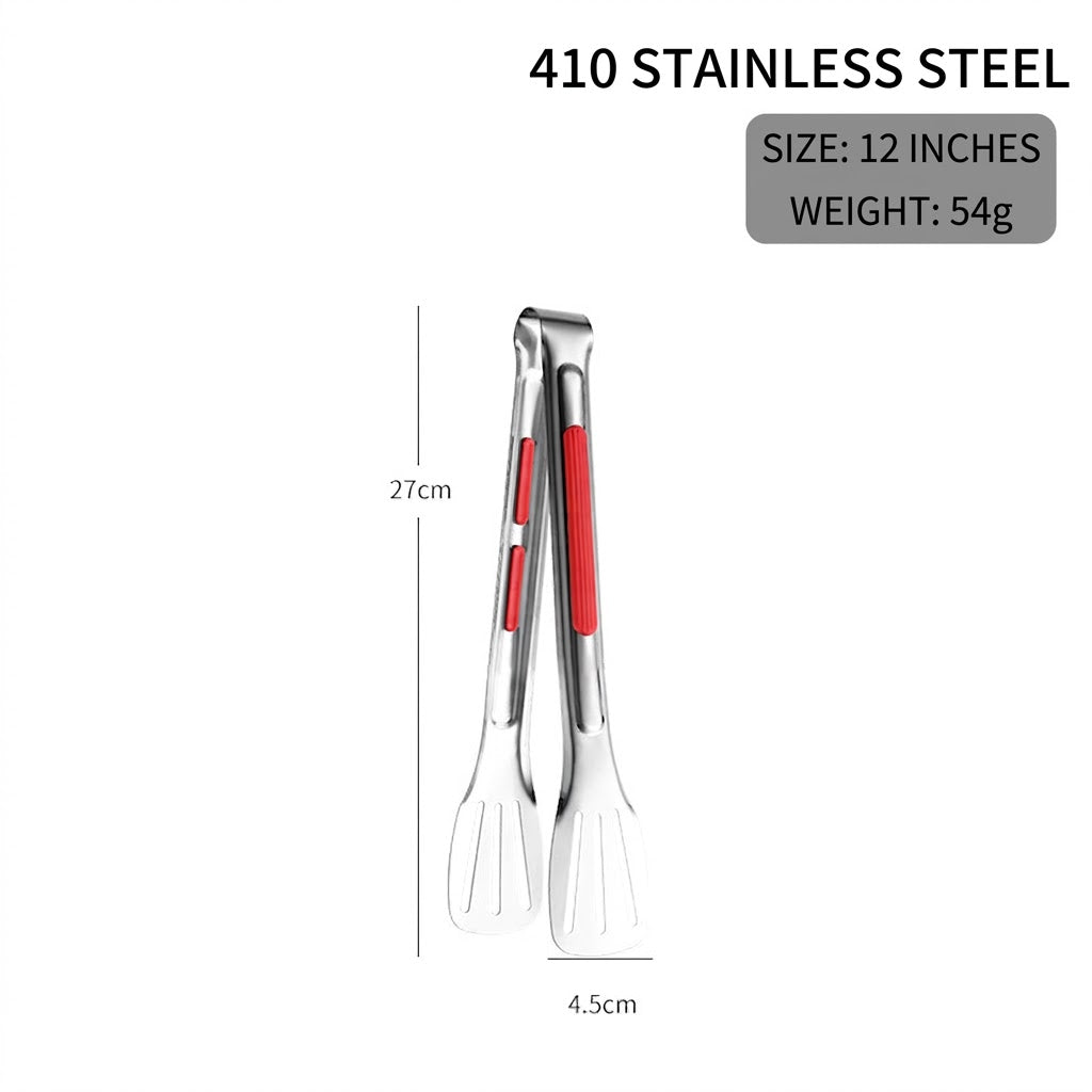 Stainless Steel Kitchen Tongs – Non-Slip Heat Resistant Cooking & Serving Tongs