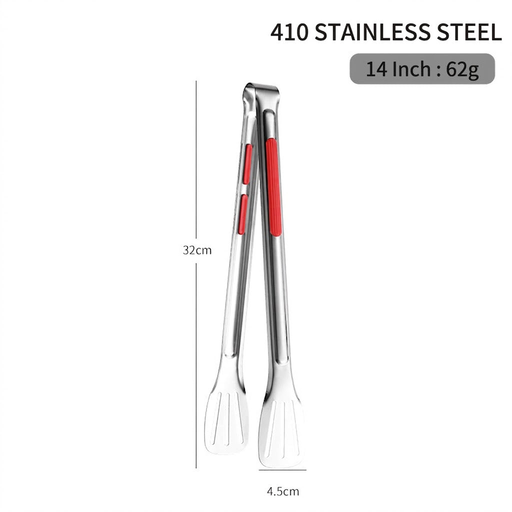 Stainless Steel Kitchen Tongs – Non-Slip Heat Resistant Cooking & Serving Tongs