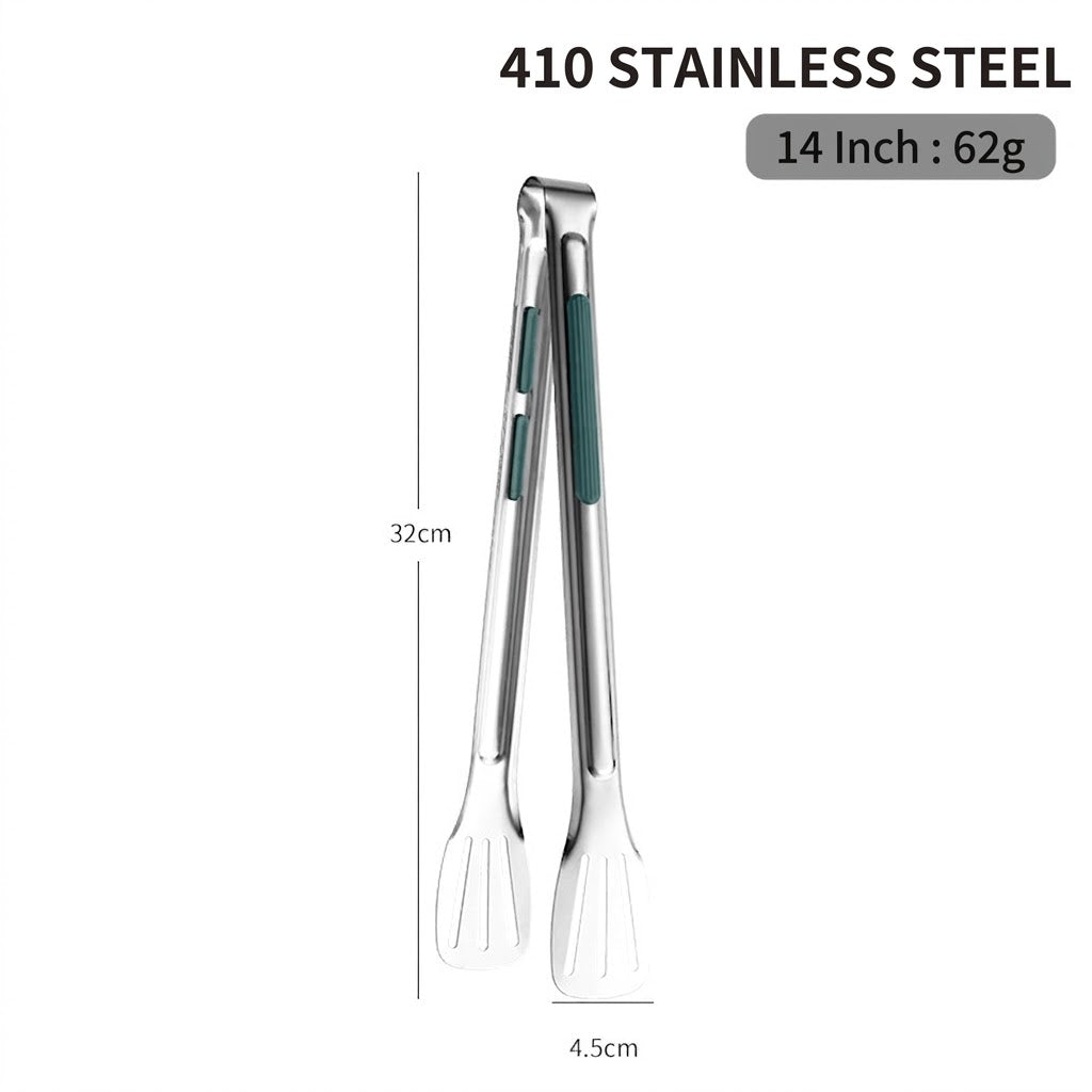 Stainless Steel Kitchen Tongs – Non-Slip Heat Resistant Cooking & Serving Tongs