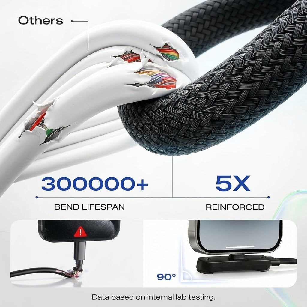 USB-C Fast-Charging Cable with Invisible Stand
