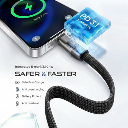 USB-C Fast-Charging Cable with Invisible Stand
