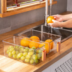 Clear Fridge Organizer Bins – Stackable Food Storage Containers with Easy-Grip Handles