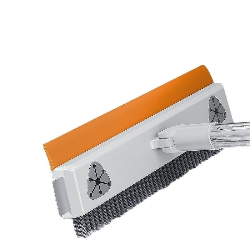 2-in-1 Floor Scrub Brush with Squeegee – Long Handle Multi-Surface Cleaning Tool