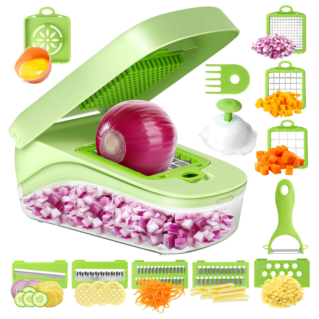 12-in-1 Vegetable Chopper & Slicer – Multi-Blade Kitchen Cutting Set