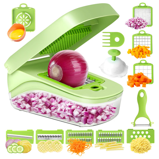 12-in-1 Vegetable Chopper & Slicer – Multi-Blade Kitchen Cutting Set