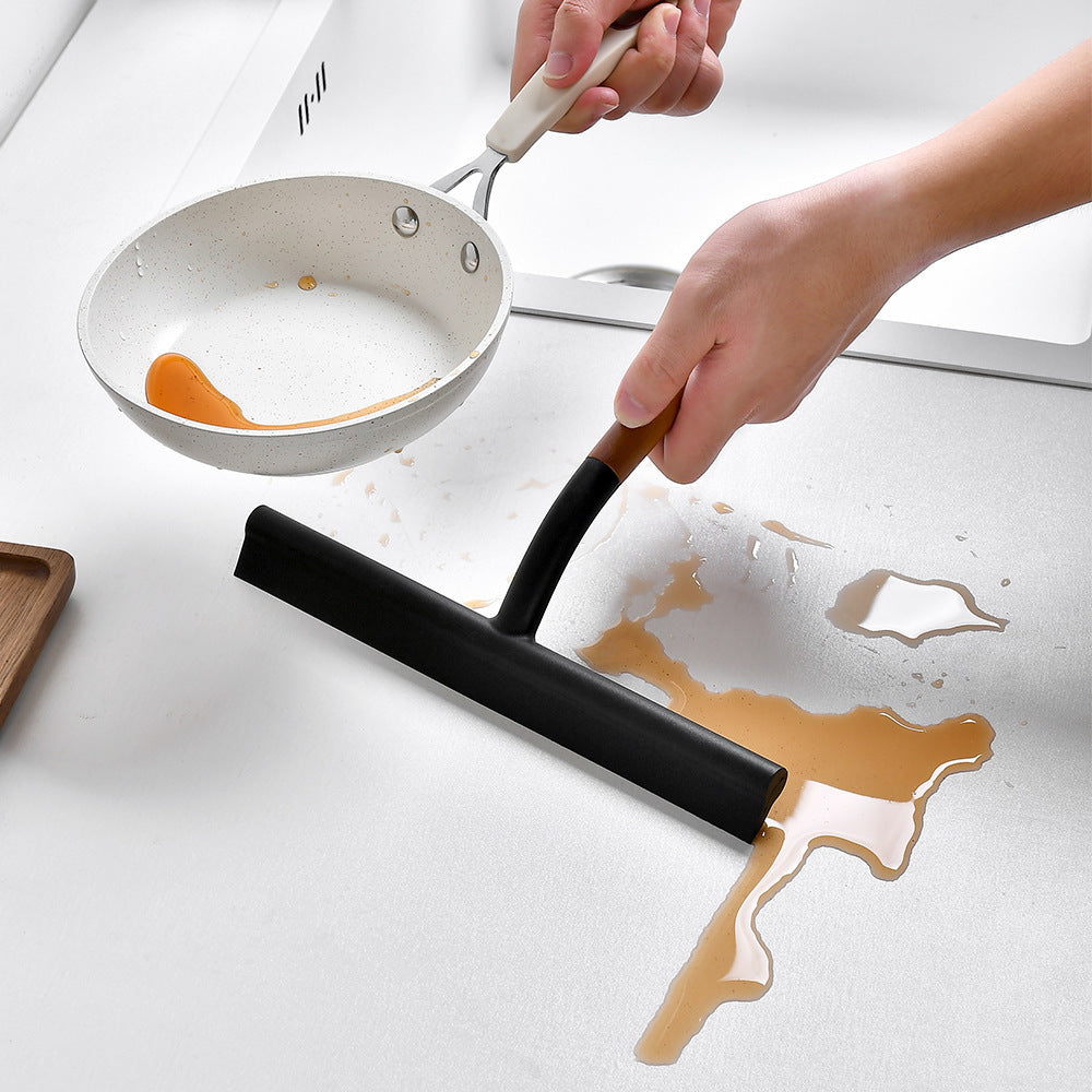 Silicone Squeegee Cleaner – Streak-Free Water Wiper with Wooden Handle