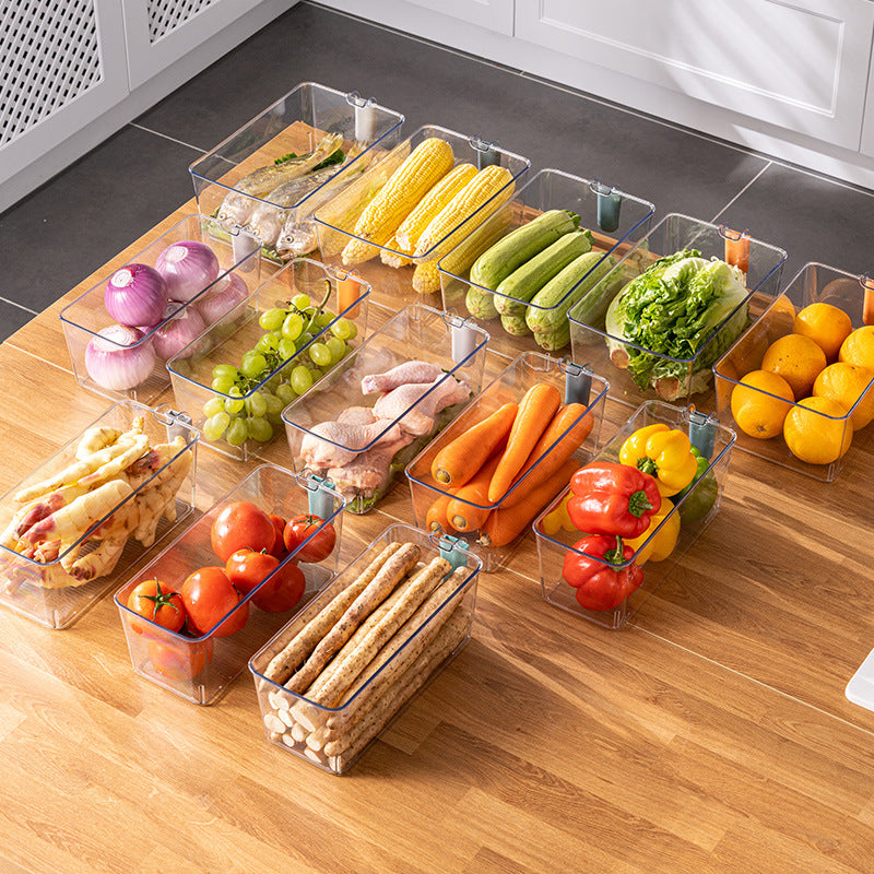 Clear Fridge Organizer Bins – Stackable Food Storage Containers with Easy-Grip Handles