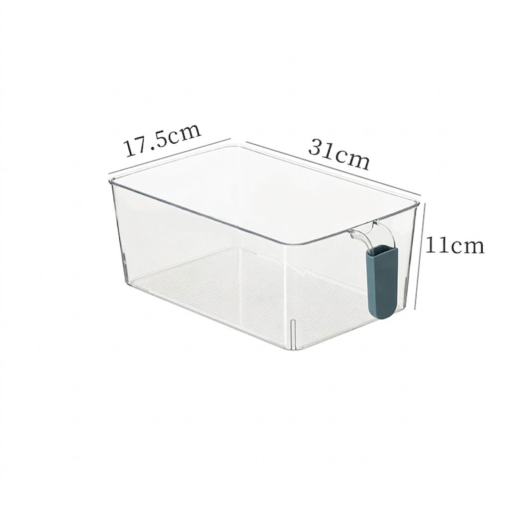 Clear Fridge Organizer Bins – Stackable Food Storage Containers with Easy-Grip Handles