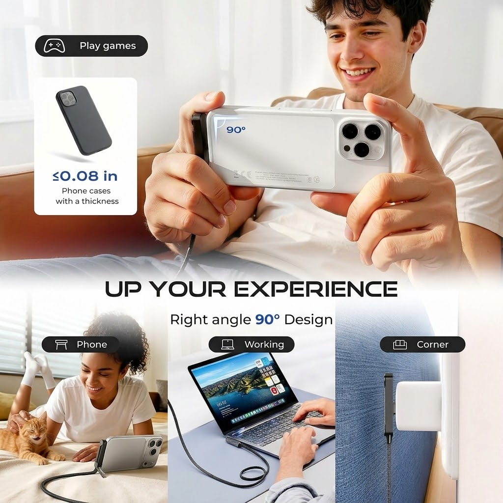 USB-C Fast-Charging Cable with Invisible Stand