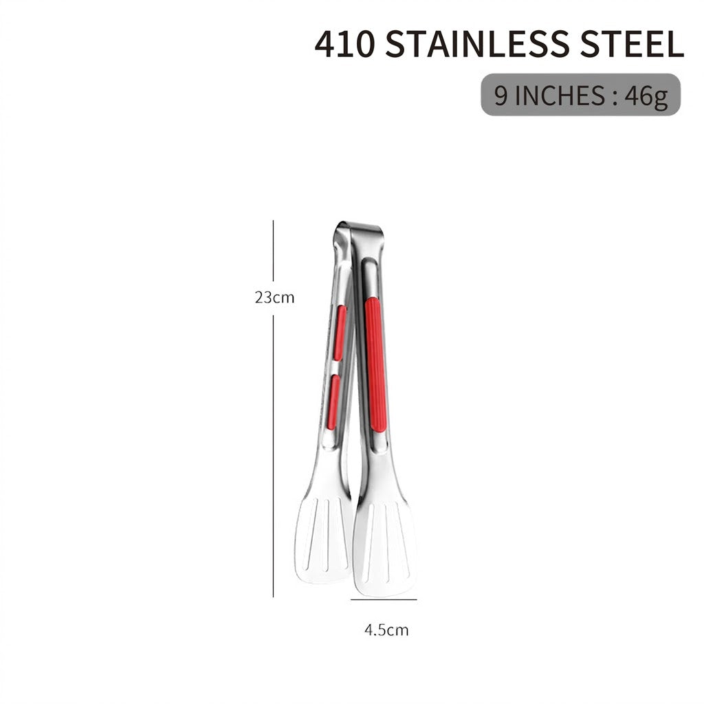 Stainless Steel Kitchen Tongs – Non-Slip Heat Resistant Cooking & Serving Tongs