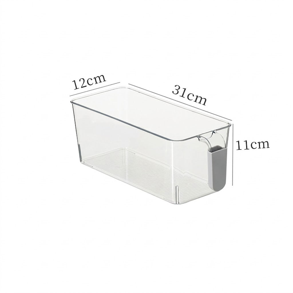 Clear Fridge Organizer Bins – Stackable Food Storage Containers with Easy-Grip Handles