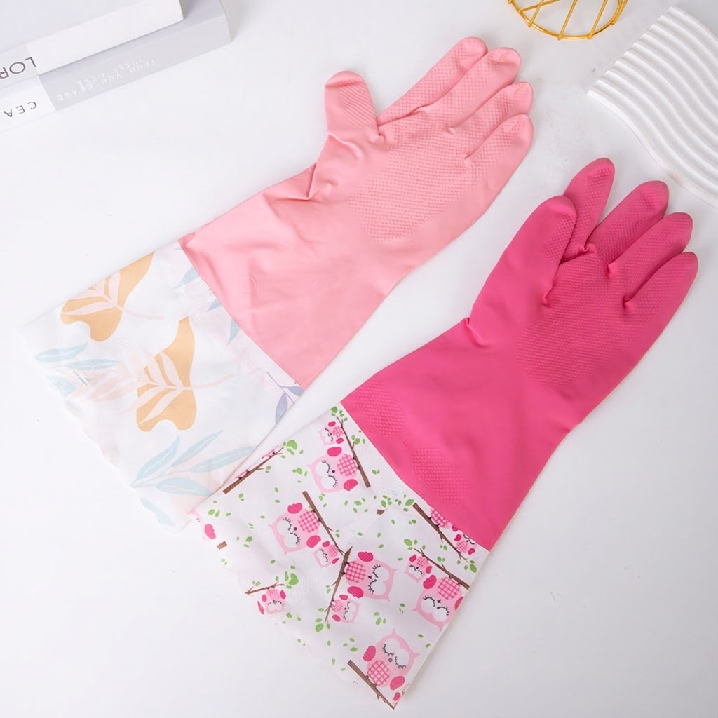 Heavy-Duty Latex Cleaning Gloves – Non-Slip Waterproof Dishwashing Gloves