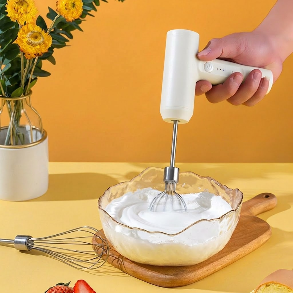 Wireless Electric Hand Mixer – 3-Speed Rechargeable Whisk for Baking & Cooking
