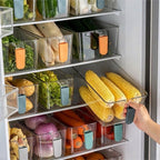 Clear Fridge Organizer Bins – Stackable Food Storage Containers with Easy-Grip Handles