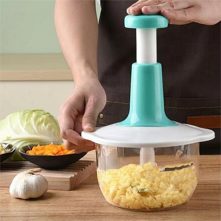 Manual Food Chopper – Multi-Layer Blade Vegetable & Meat Grinder