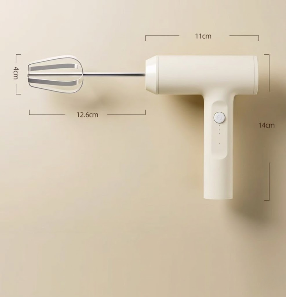 Wireless Electric Hand Mixer – 3-Speed Rechargeable Whisk for Baking & Cooking