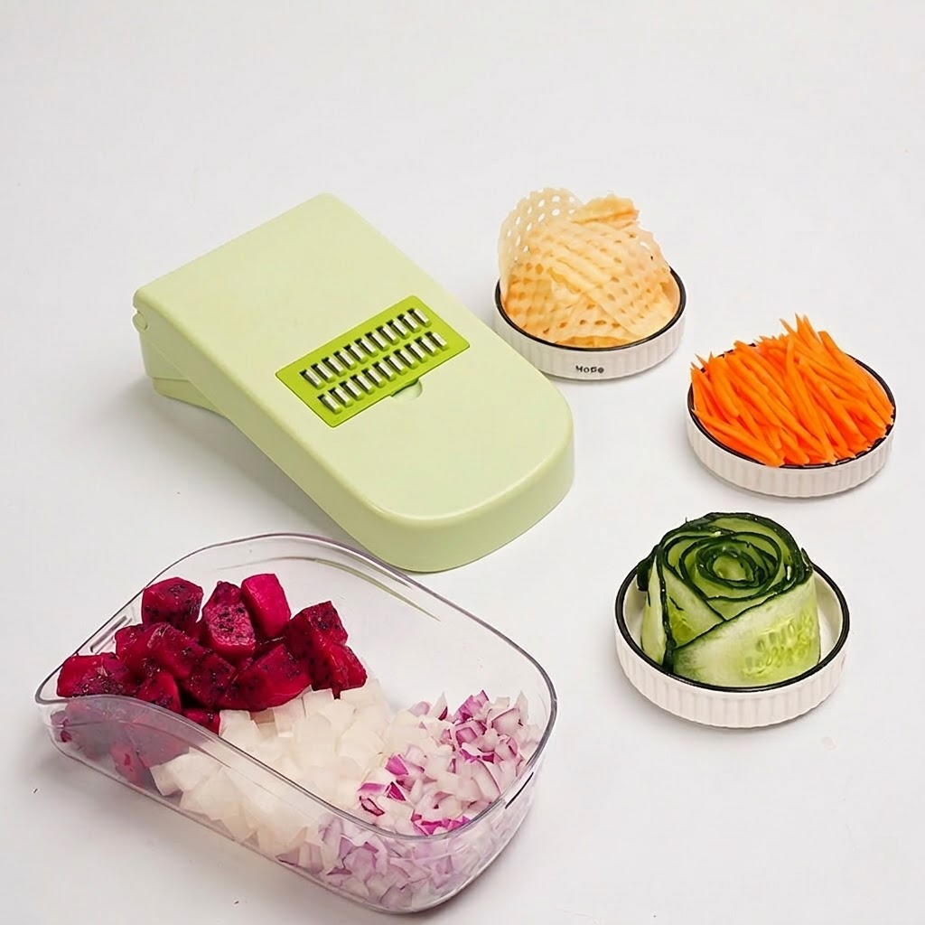 12-in-1 Vegetable Chopper & Slicer – Multi-Blade Kitchen Cutting Set