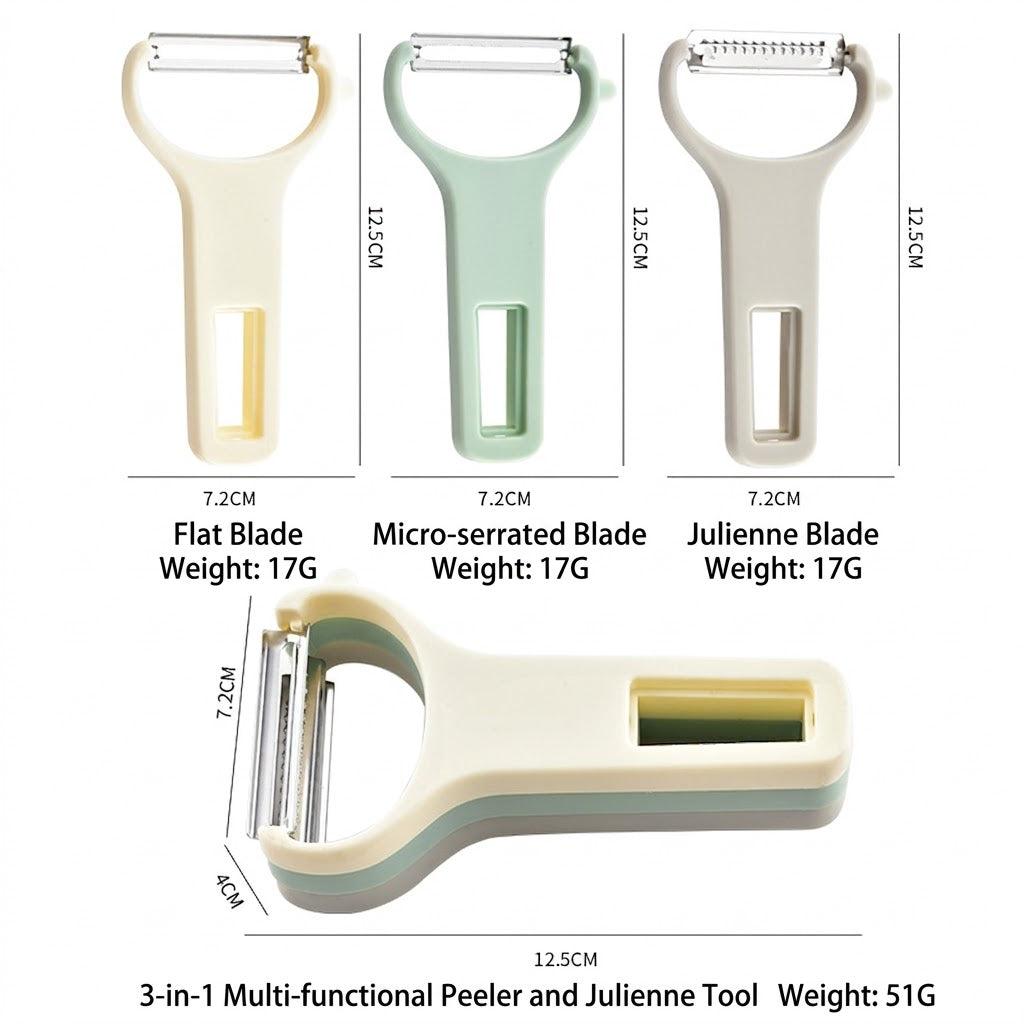3-in-1 Vegetable Peeler – Multi-Blade Fruit & Vegetable Slicer
